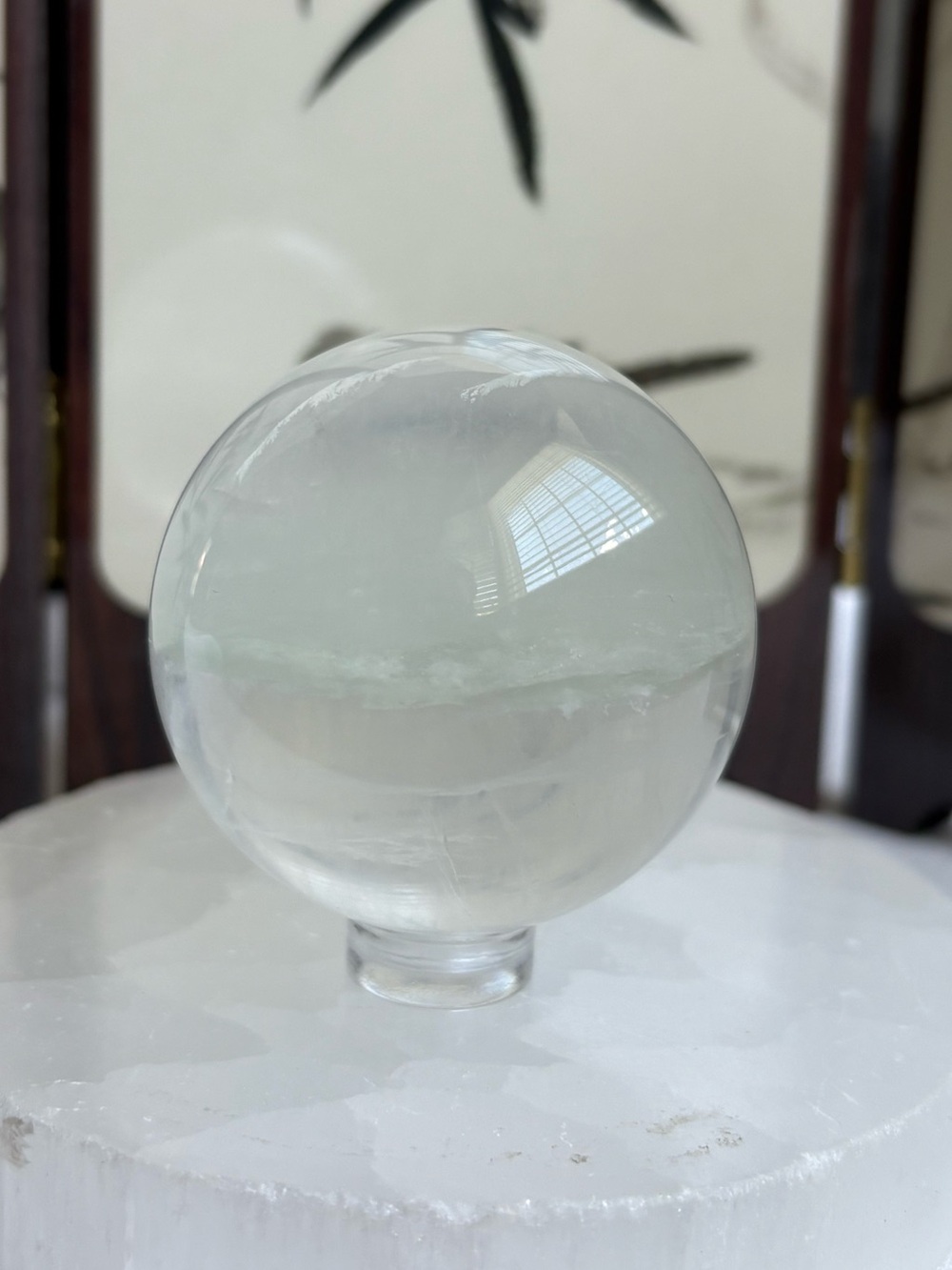 Clear fluorite sphere